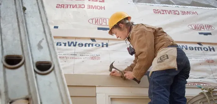 Construction on a Habitat for Humanity house